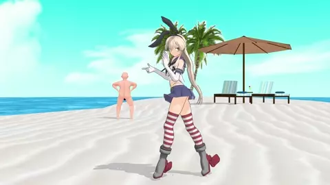 Shimakaze - Still Waiting for Your Reply? (Ojisan Style Text) [MMD R18] Pekuchin