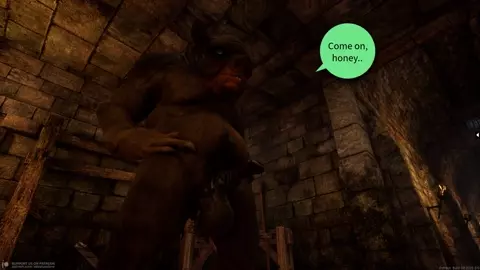 SILVERDICK - Yennefer vs Werepig blowjob