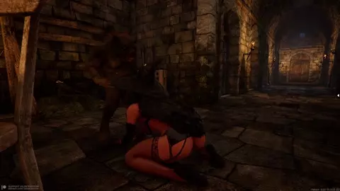 SILVERDICK - Yennefer vs Werepig blowjob