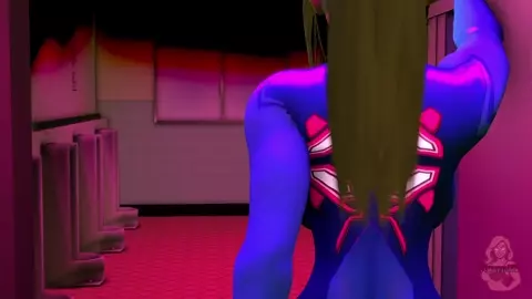 Samus Aran Public Bathroom Gloryhole - "GIMME MORE" PMV