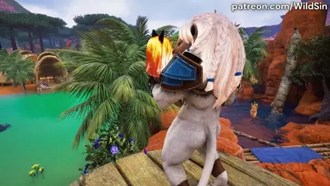 White Lion Furry fuck with cute Neko Girl