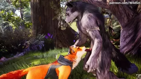 Werewolf fucks Fox girl in The Forest
