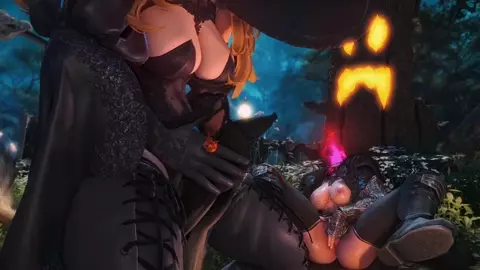 Dullahan Falls to Halloween Trick by Pawerful Knot Witch