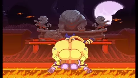 MUGEN - 3 Stage Showcase of Futa Queen Ankha on Steele Wheelie