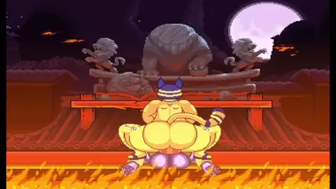 MUGEN - 3 Stage Showcase of Futa Queen Ankha on Steele Wheelie