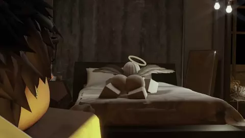 Fucking a sexy angel in Roblox creampie