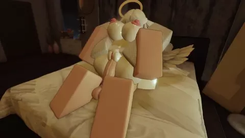 Fucking a sexy angel in Roblox creampie