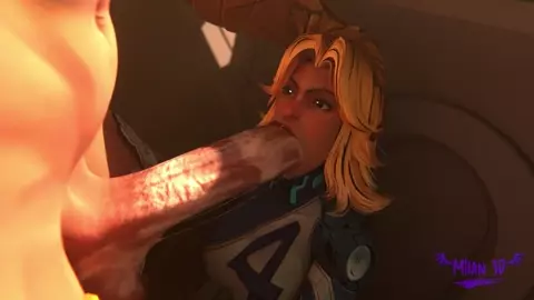 Invisible woman (Sue Storm) and Angela blowjob