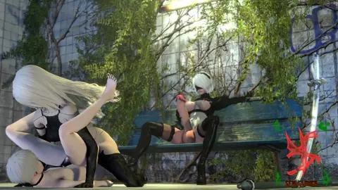 A2 and 2B spending time with 9S [SFM-Slayer]