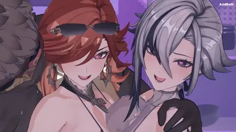 Mavuika & Arlecchino x Group sex video (Genshin impact)
