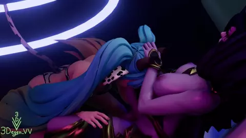 Morgana and Sona Rough blowjob [ 3degenVV ]