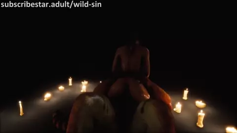 Neko girl sensually rides a Tiger furry