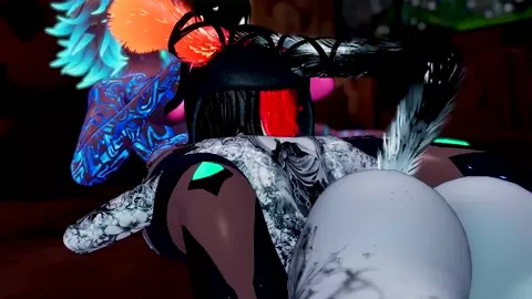 GOTH GIRL get FUCKED by a FUTA !