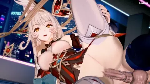 Alice x Futa Raiden Shogun having fun (GI)