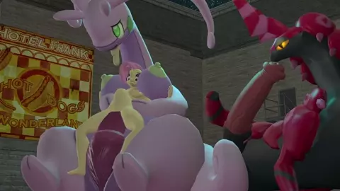 Fluttershy trains her Goodra!