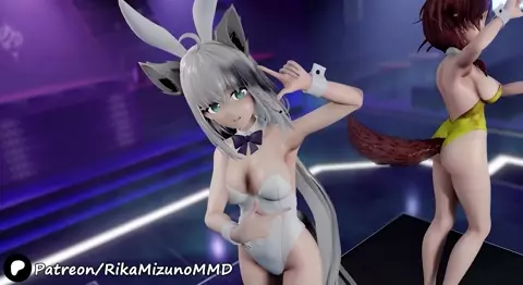 Rabbit Hole - Shirakami Fubuki And Inugami Korone  | Virtual YouTuber MMD R-18