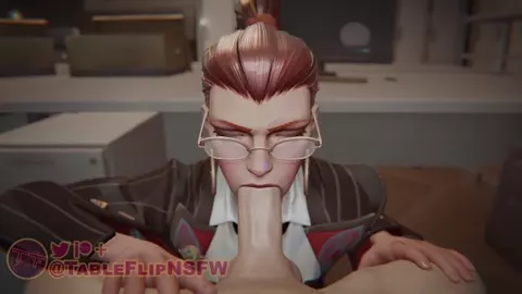 Jean Grey Under Table Blowjob [TableFlipNSFW]