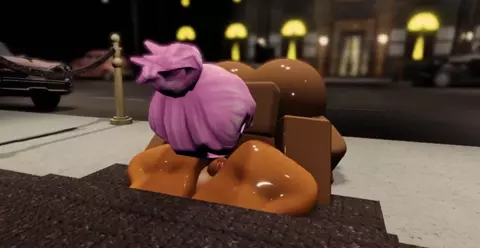 Two naked girls infront of Hotel