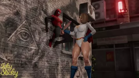 Power Girl & Spidey [White][Icky Sticky][4K60FPS]