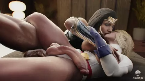 Wonder Woman & Powergirl Kissing [NinNinja][4K60FPS]